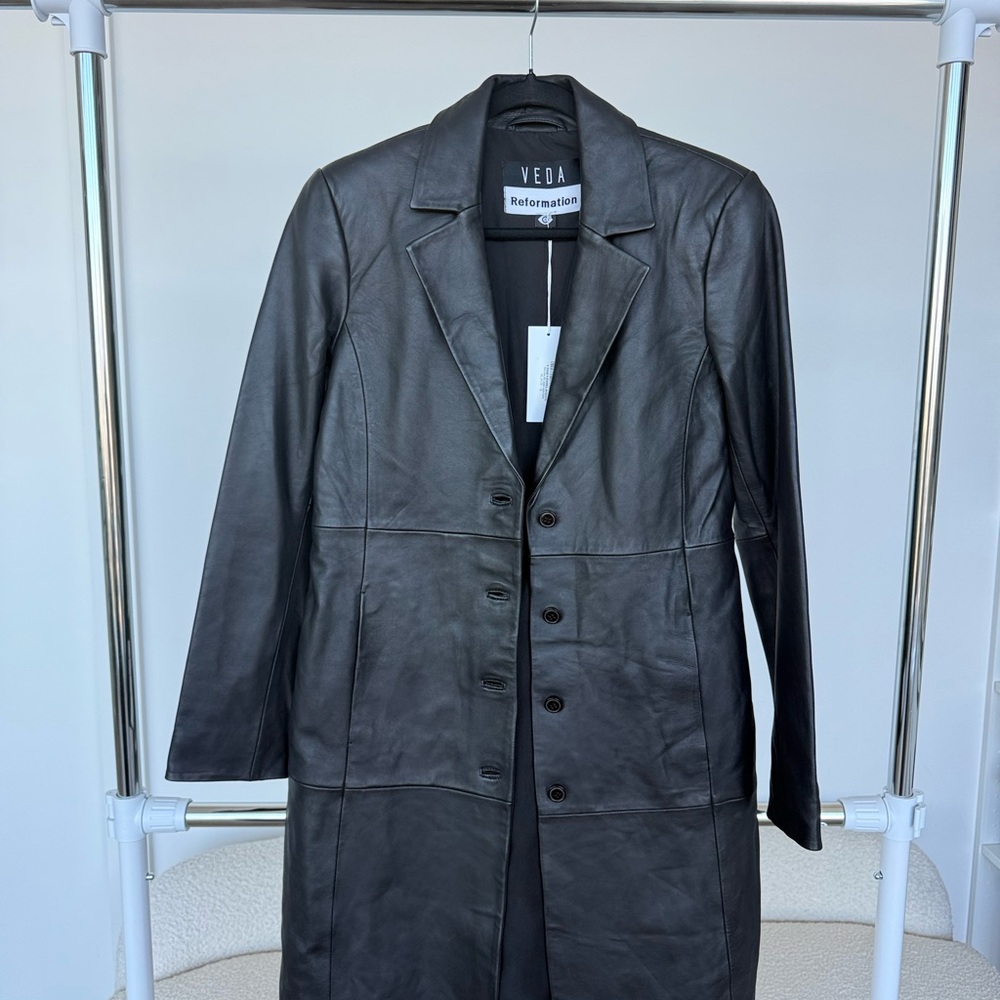 Reformation Black Leather Jacket - Picture 3 of 8